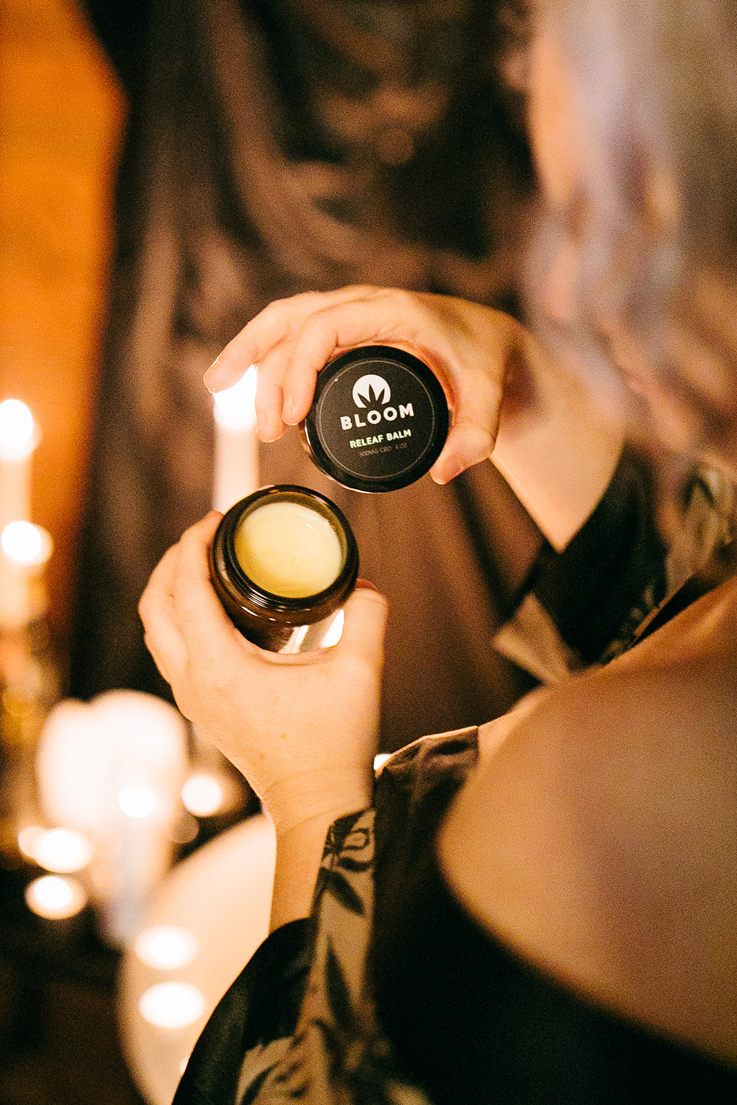 Releaf Balm with peppermint, eucalyptus, and camphor essential oils for extra strength pain relief from headaches, muscle soreness, and menstrual cramps.